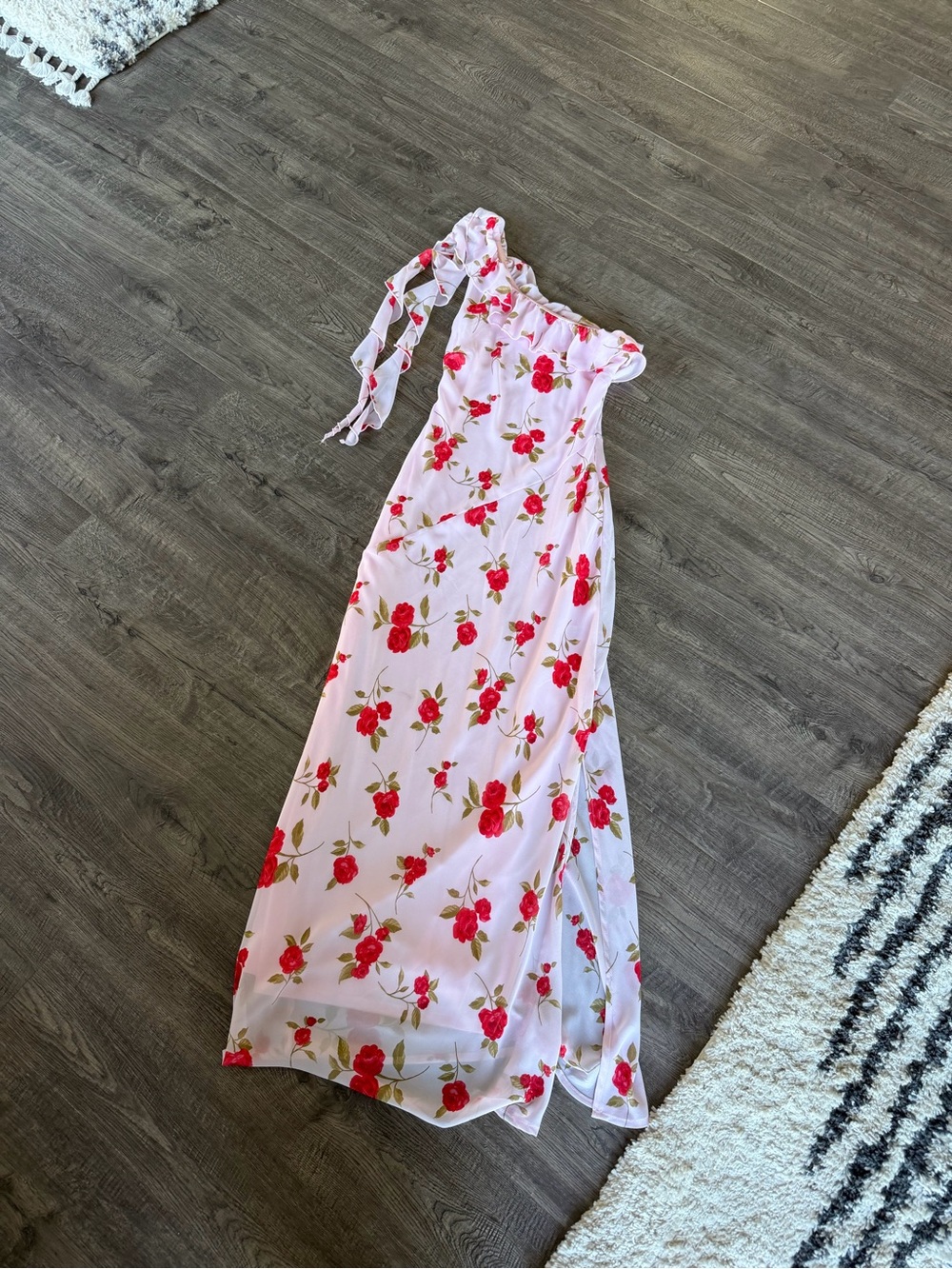 wild fable Pink Maxi Dress with Red Floral Print